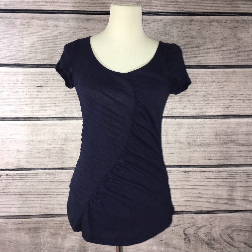 Anthropologie | Deletta Layered Stitched Top Blue